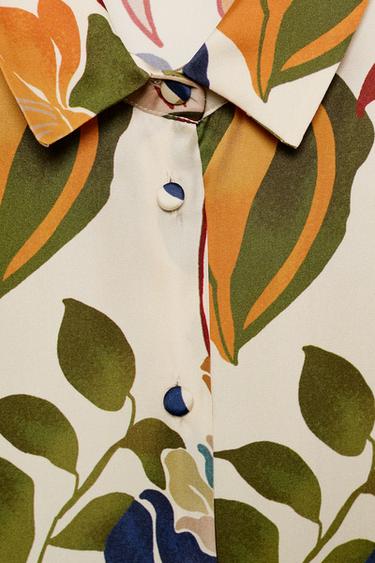 PRINTED SATIN BLOUSE - Multicoloured by Zara - Image 7