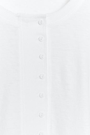 HAUT À COL TUNISIEN AVEC LIN - Blanc de Zara - Image 10