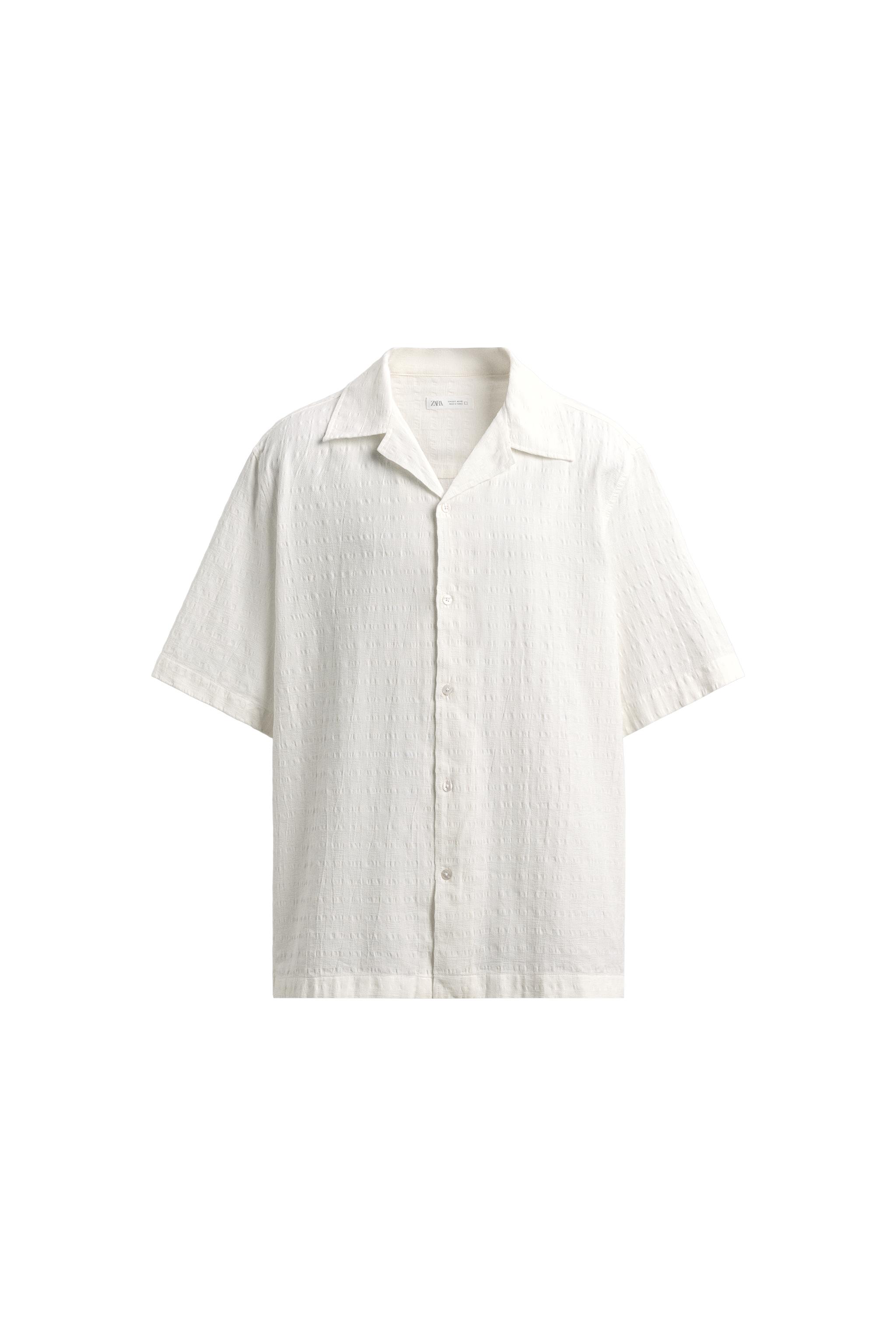 PLAID JACQUARD SHIRT - White | ZARA United States