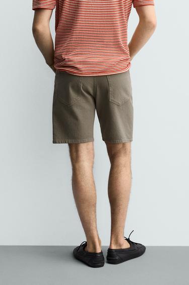REGULAR FIT DENIM BERMUDA SHORTS - Greenish by Zara - Image 2