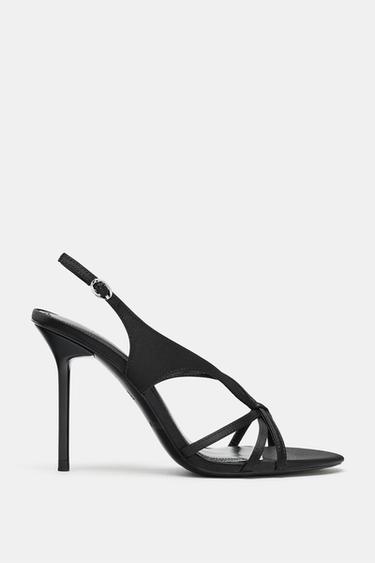 SANDALIA TACÓN TIRAS - Negro de Zara - Imagen 0