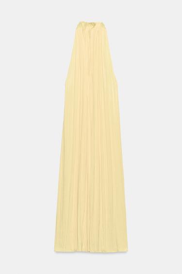 ZW COLLECTION SATIN HALTER DRESS - Yellow by Zara - Image 7