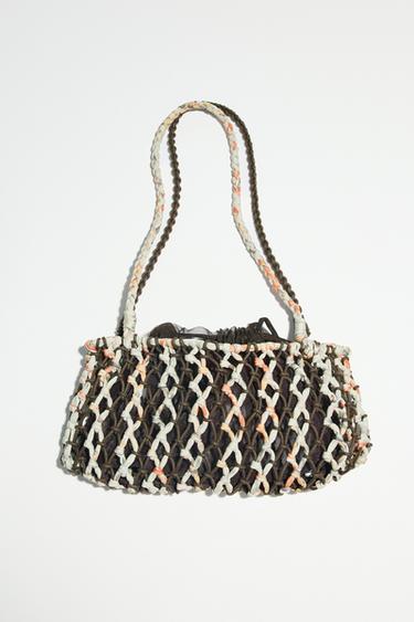 BRAIDED KNIT MINI BAG - Chocolate by Zara
