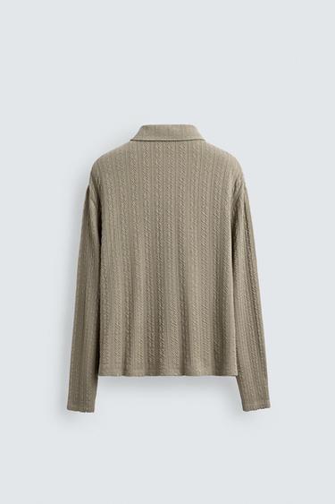 VESTE STRUCTURÉE À TORSADES ET FERMETURE ÉCLAIR - Kaki de Zara - Image 6