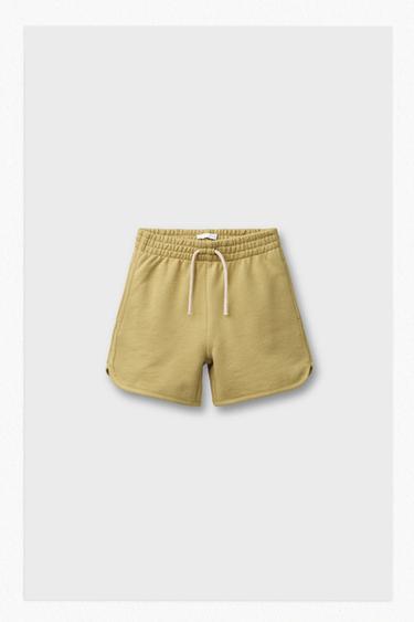 PLUSH TRIMMED BERMUDA SHORTS - Light green by Zara