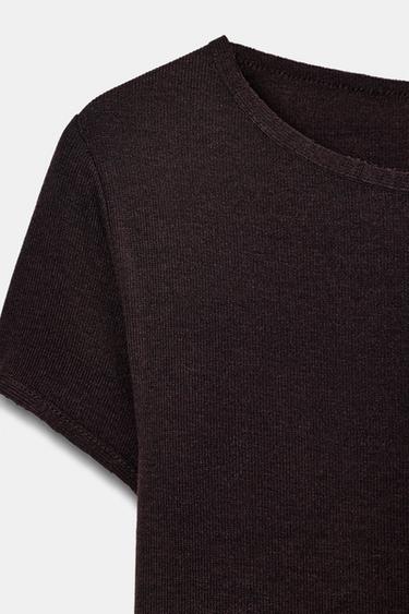 ROBE LONGUE À MANCHES COURTES - Marron de Zara - Image 7
