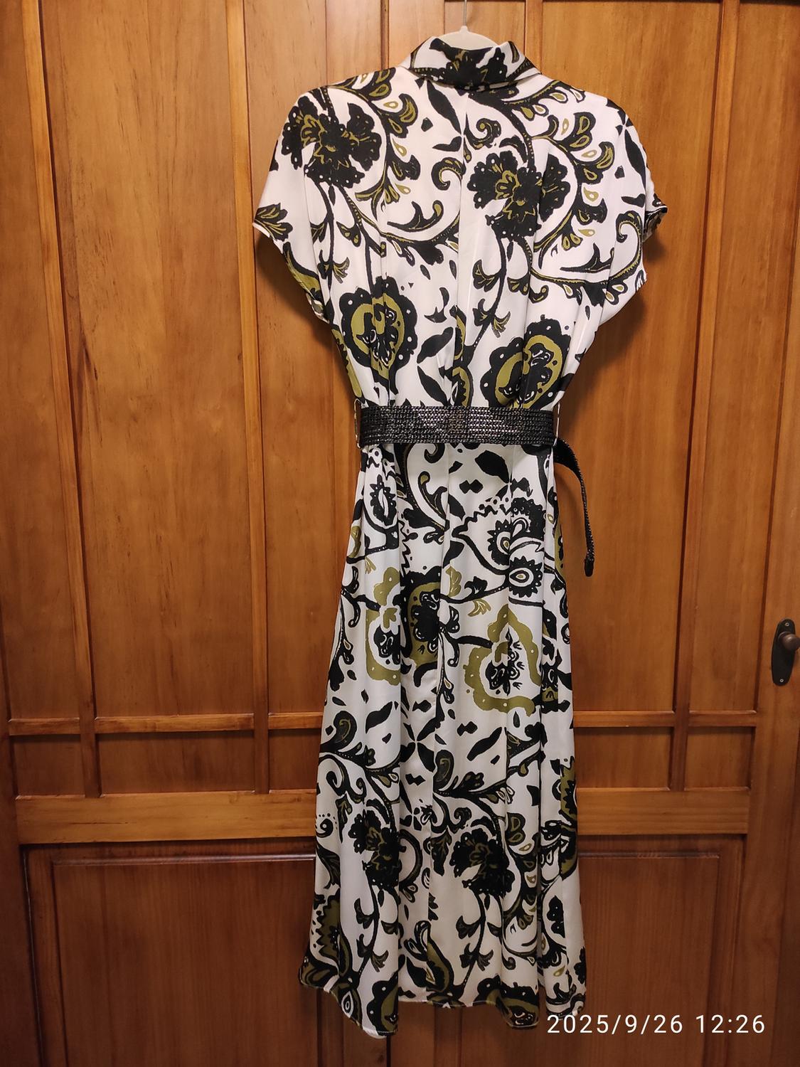 PRINTED DRESS WITH BELT - Image 2