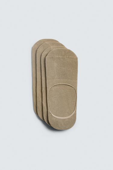 Zara 4-PACK OF NO-SHOW SOCKS - Beige