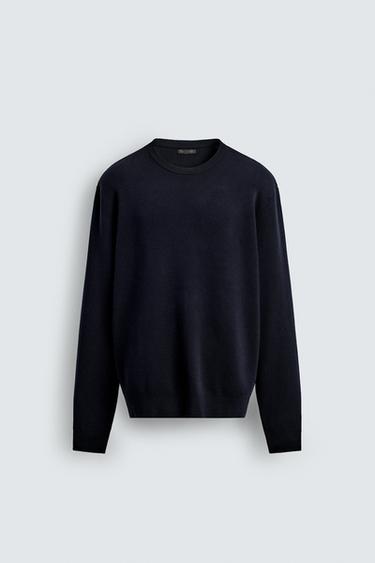 REGULAR FIT COTTON JUMPER - Dark navy by Zara