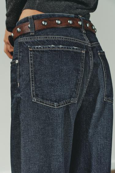 TRF MID-WAIST RIPPED BAGGY JEANS - Navy blue by Zara - Image 5