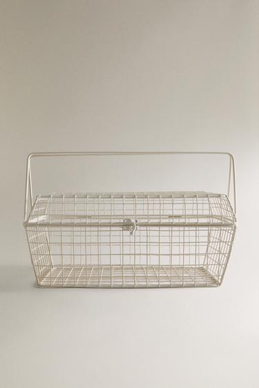 METAL STORAGE HAMPER WITH HANDLES - white by Zara