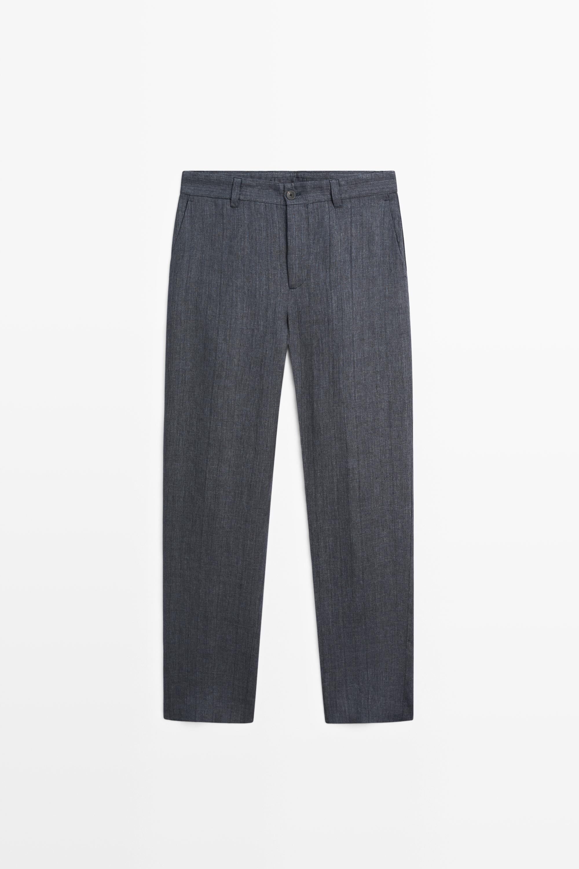100% linen striped pants