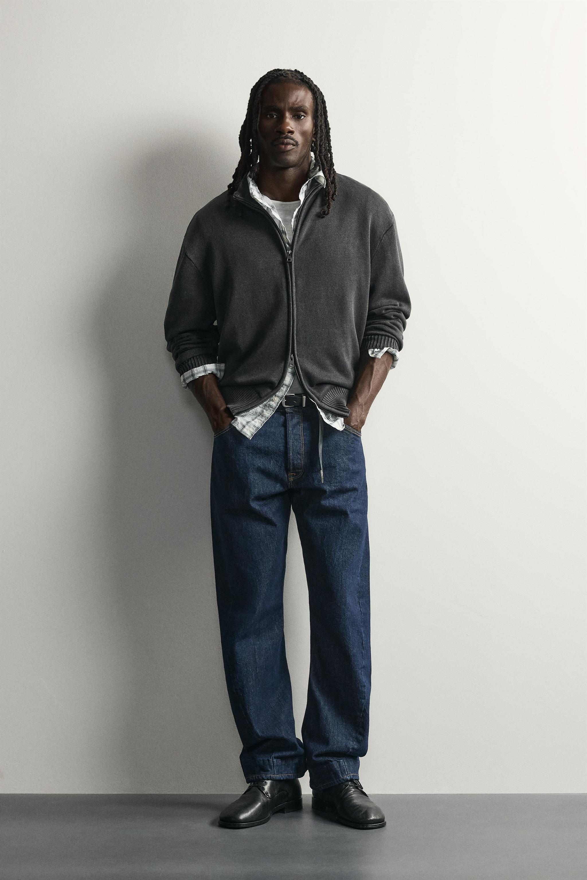 WASHED ZIP CARDIGAN