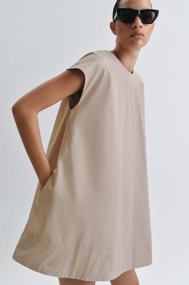 VESTIDO CORTO ZW COLLECTION - Camel claro de Zara