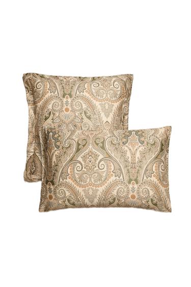 Zara PAISLEY SATEEN COTTON PILLOWCASE (300 THREAD COUNT) - Green