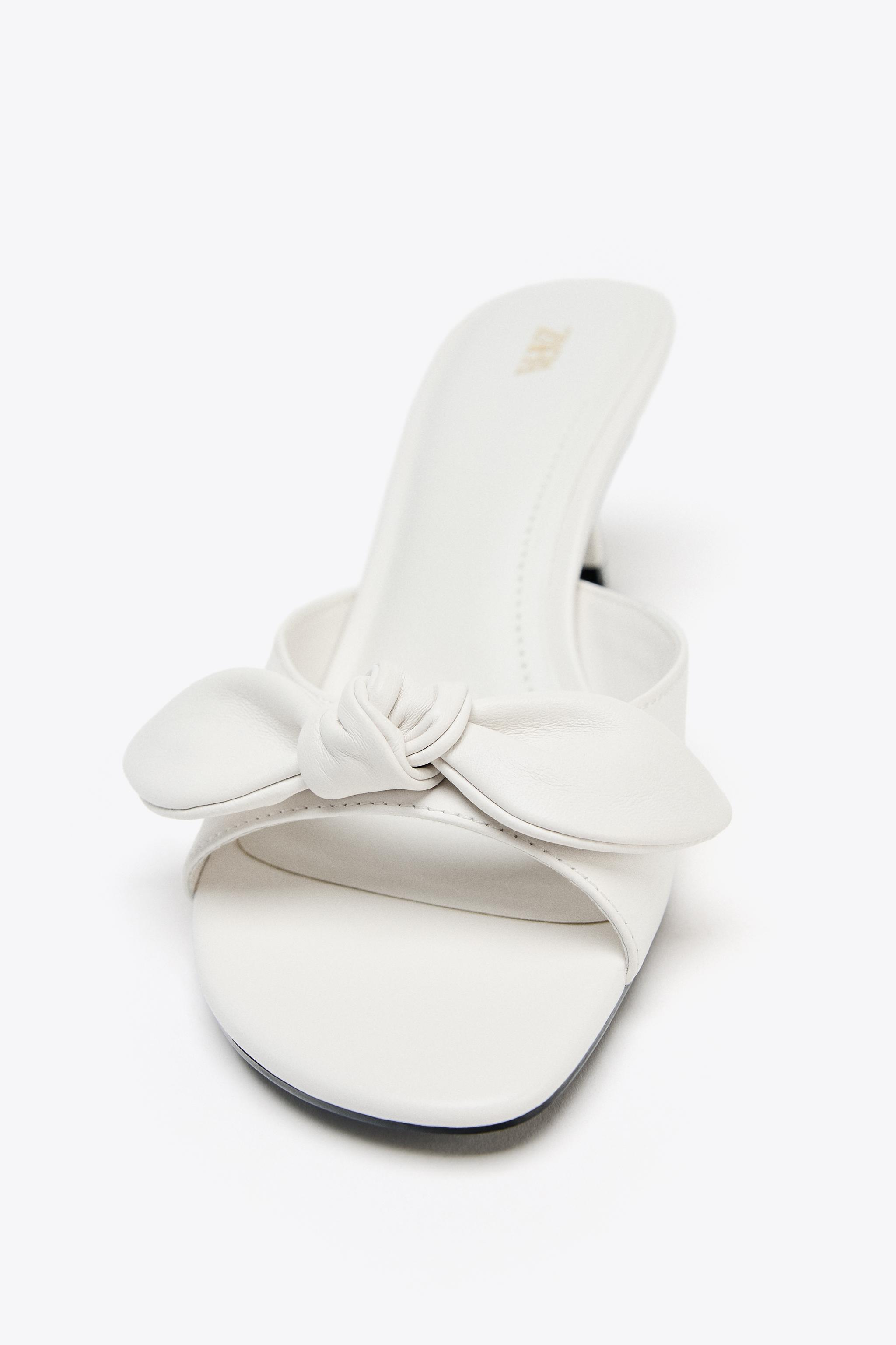 ZARAホワイトレザーハイヒール ホワイト（白）系 25.5cm ZARA(ザラ) パンプス(レディース