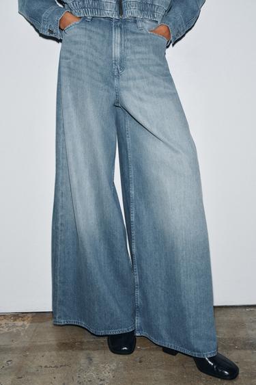 Zara KÕRGE VÖÖKOHAGA BAGGY-TEKSAD ZW COLLECTION - Sinine