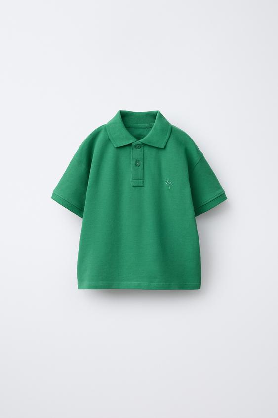 POLO BORDADO PALMERA - Verde de Zara - Imagen 0