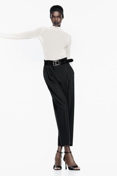 БРЮКИ ЗАУЖЕННОГО КРОЯ C РЕМНЕМ — ЧЕРНЫЙ от Zara — изображение 0