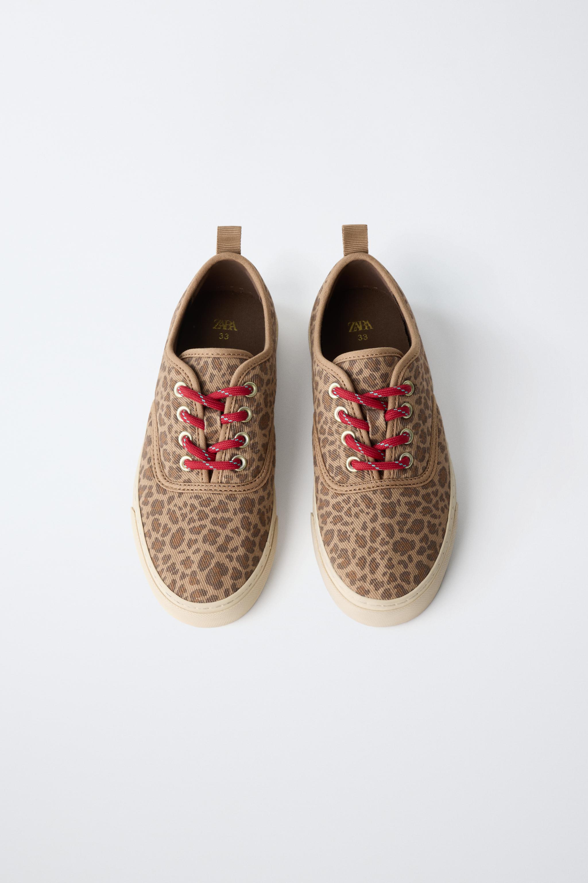 Детские кроссовки Zara ANIMAL PRINT CANVAS SNEAKERS — фото 5