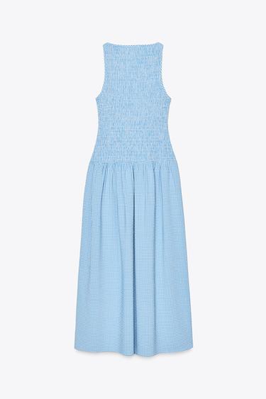 GINGHAM MIDI DRESS - Blue/White by Zara - Image 6