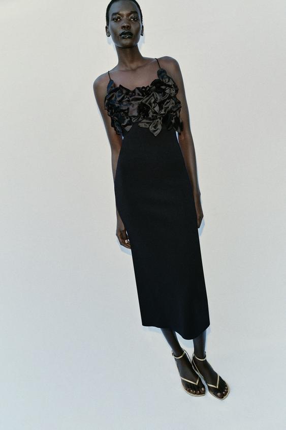 COMBINATION KNIT FLORAL DRESS from Zara - $119