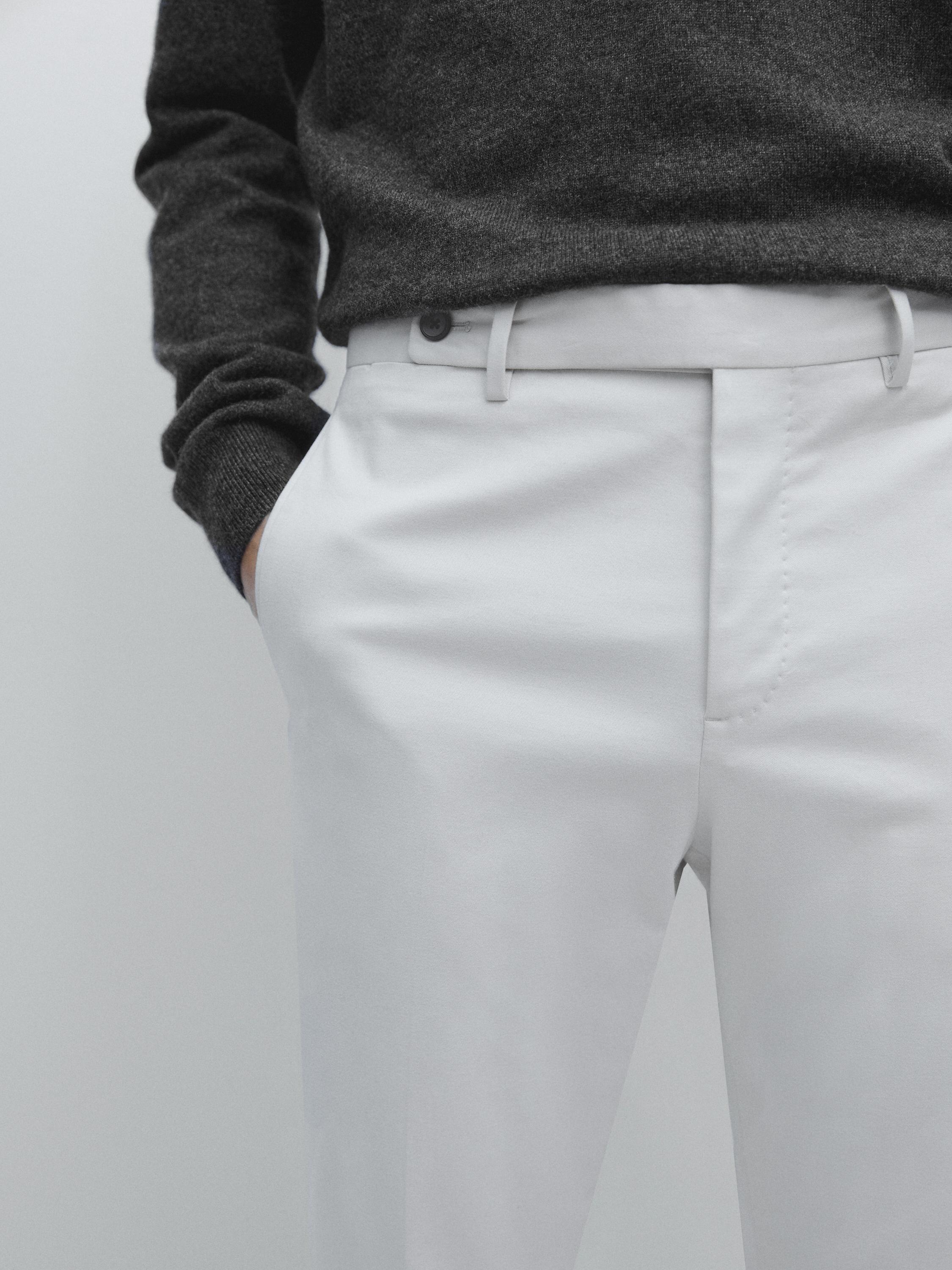 Pantalon en serge de coton mélangé