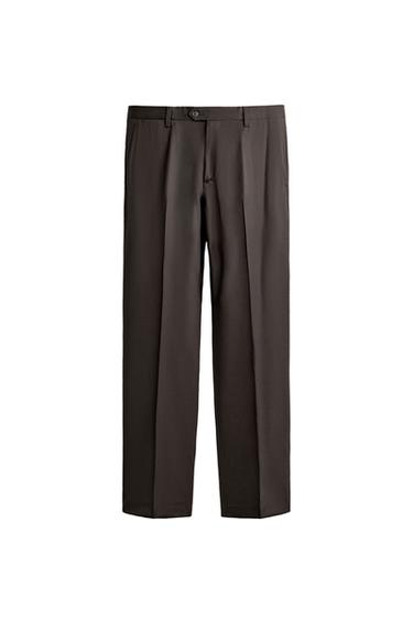PANTALÓN TRAJE 100% LANA - Marrón de Zara