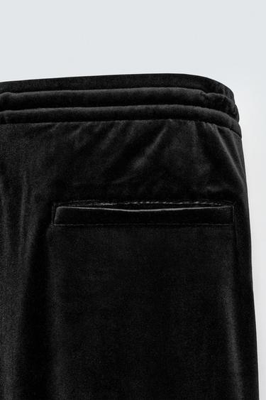 PANTALON COUPE DÉCONTRACTÉE EN VELOURS - Noir de Zara - Image 9