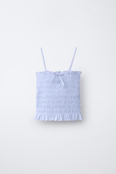 SMOCKED TOP WITH ELASTICATED TRIMS - Stripes by Zara - Image 0