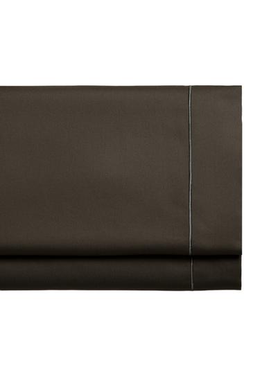 Zara SATEEN FLAT SHEET WITH FESTOON DESIGN (300 THREAD COUNT) - Ash