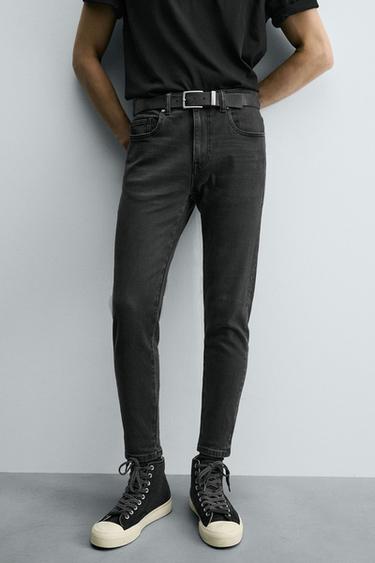 Zara SKINNY CROPPED FIT JEANS - Charcoal