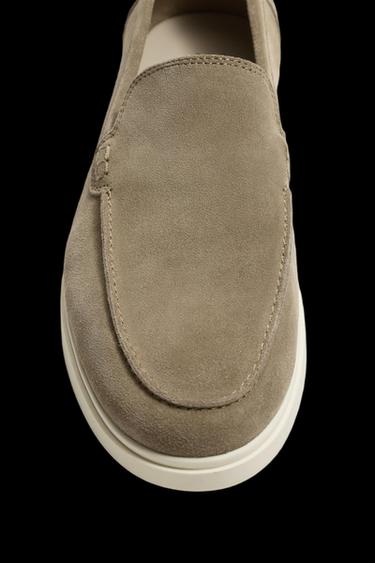 Zara CASUAL LEATHER LOAFERS - Beige