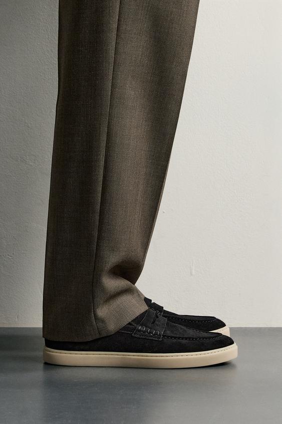 CASUAL LEATHER LOAFERS - Black by Zara - Image 0