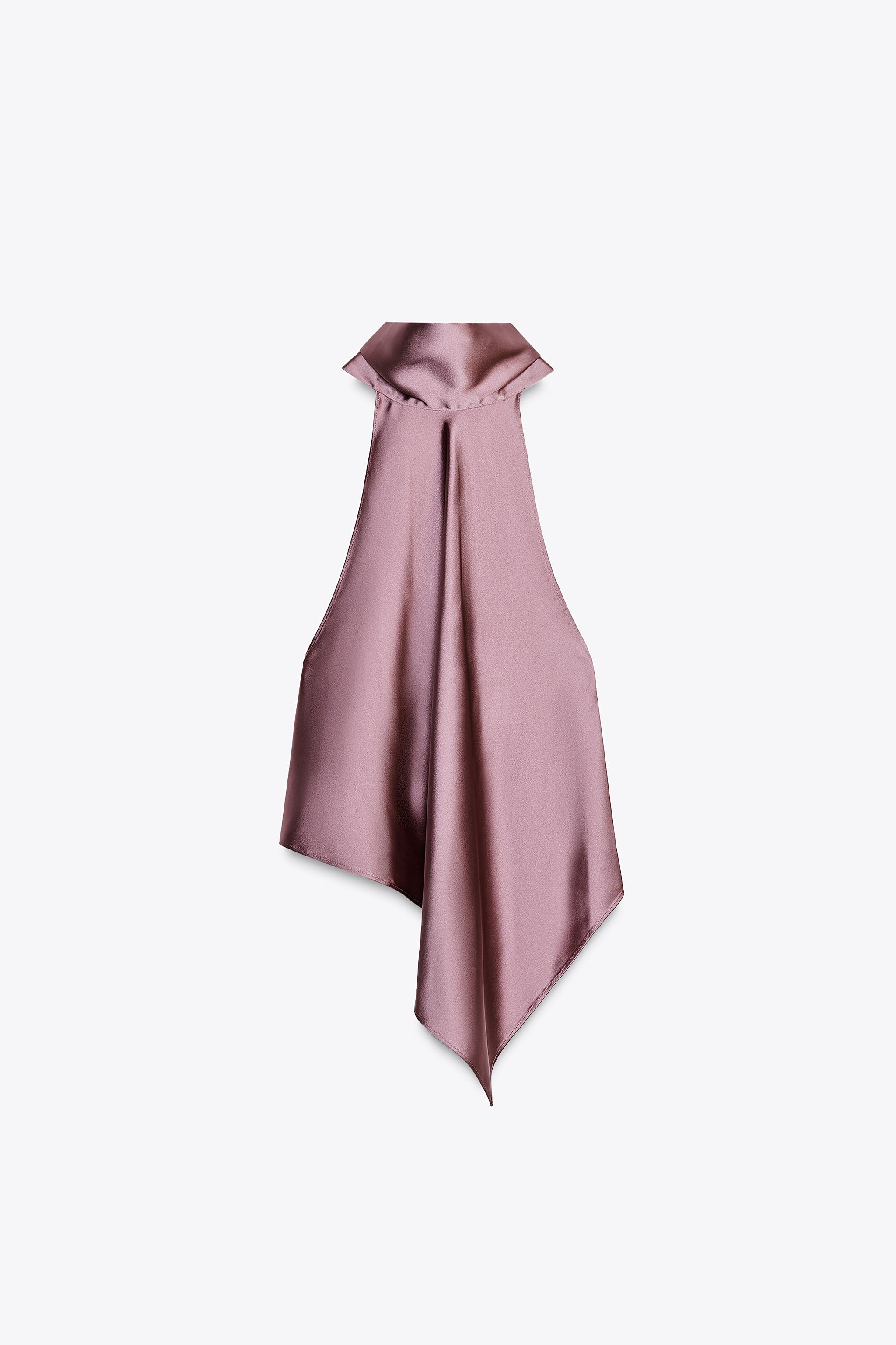 SATIN HALTER TOP - Oyster-white | ZARA United States