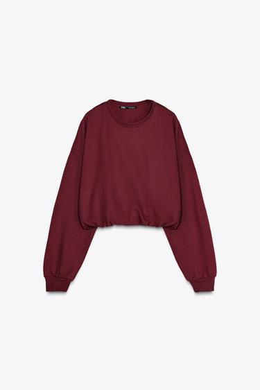 SUDADERA MANGA LARGA - Burdeos de Zara