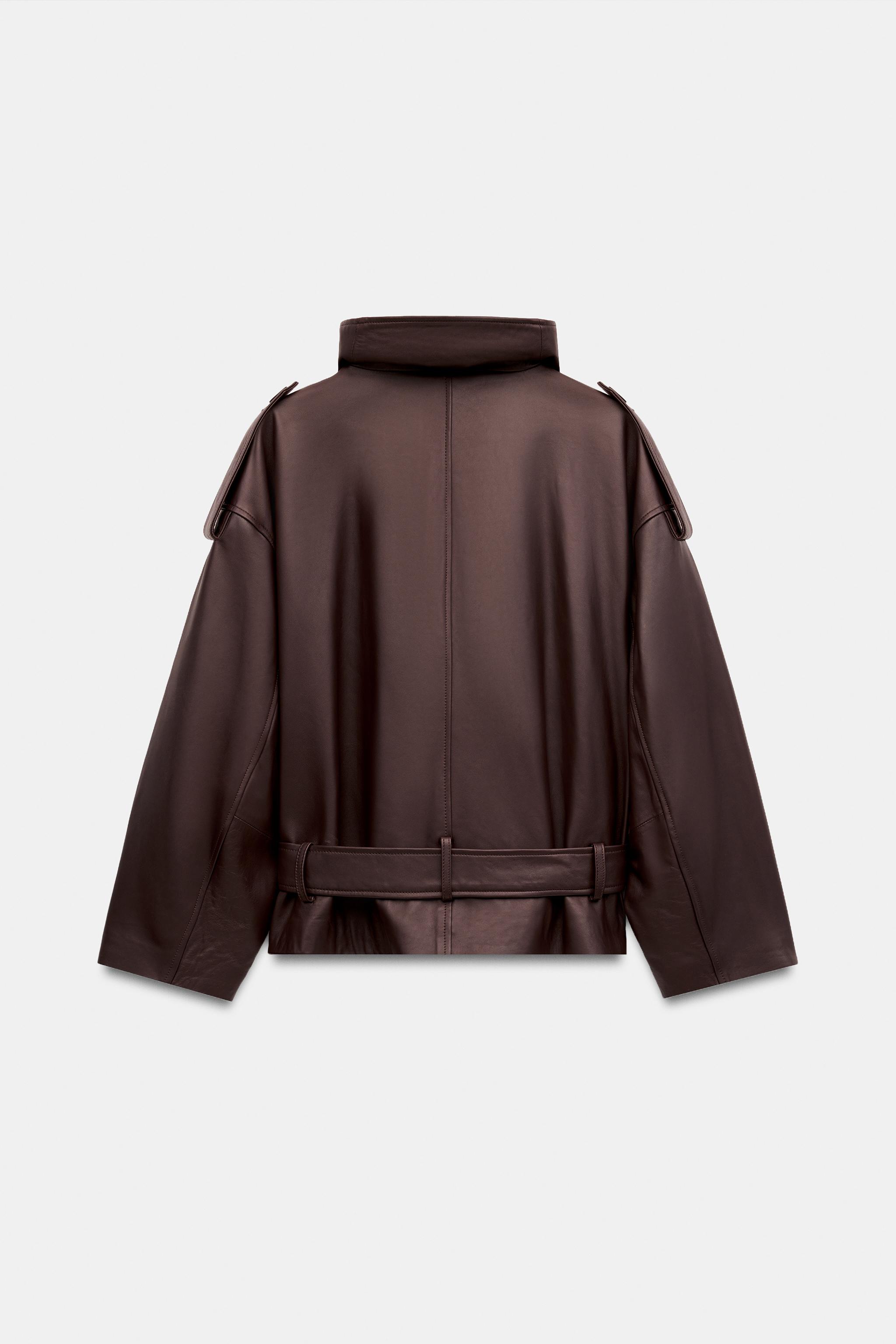 フェイクレザー ベルトジャケット - ディープパープル | ZARA Japan / 日本