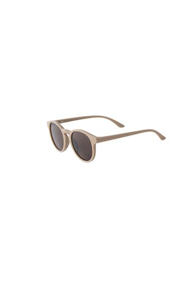 THIN PLASTIC FRAME SUNGLASSES — Beige 2
