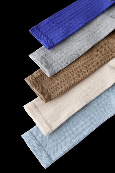 Zara FIVE-PACK OF LONG RIBBED SOCKS - Electric blue