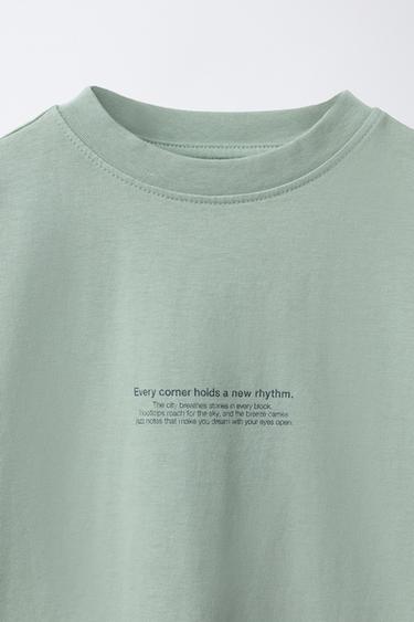 SLOGAN T-SHIRT - Green / Blue by Zara - Image 2
