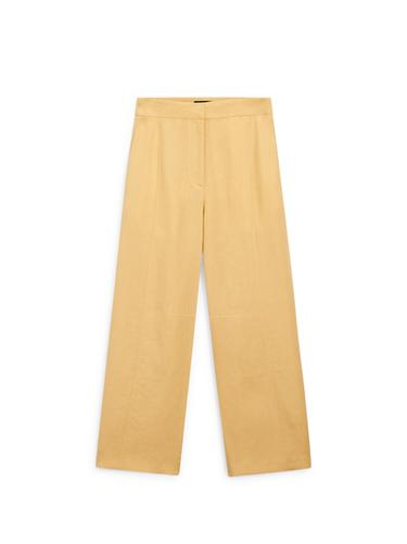 Zara Linen barrel fit trousers - Yellow