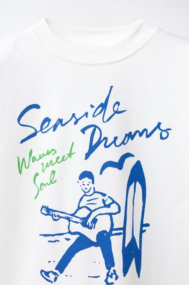 SLOGAN PRINT T-SHIRT - White by Zara - Image 2