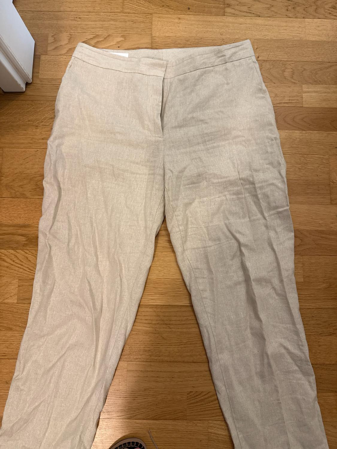 SLIM FIT LINEN BLEND CROPPED TROUSERS - Image 2