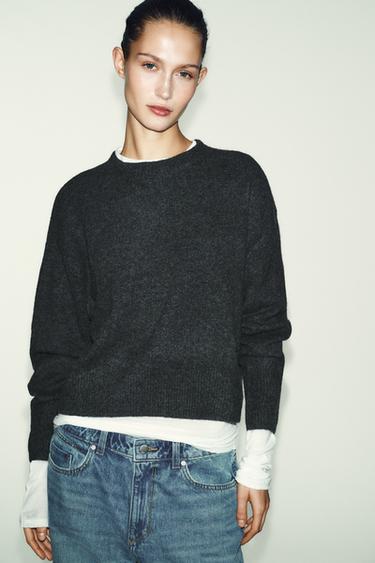 SOFT-TOUCH KNIT JUMPER - Dark grey marl by Zara