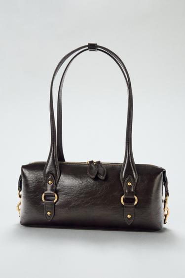 Zara TORBA ZA NOŠENJE PREKO RAMENA S METALNIM DETALJIMA – Bordo