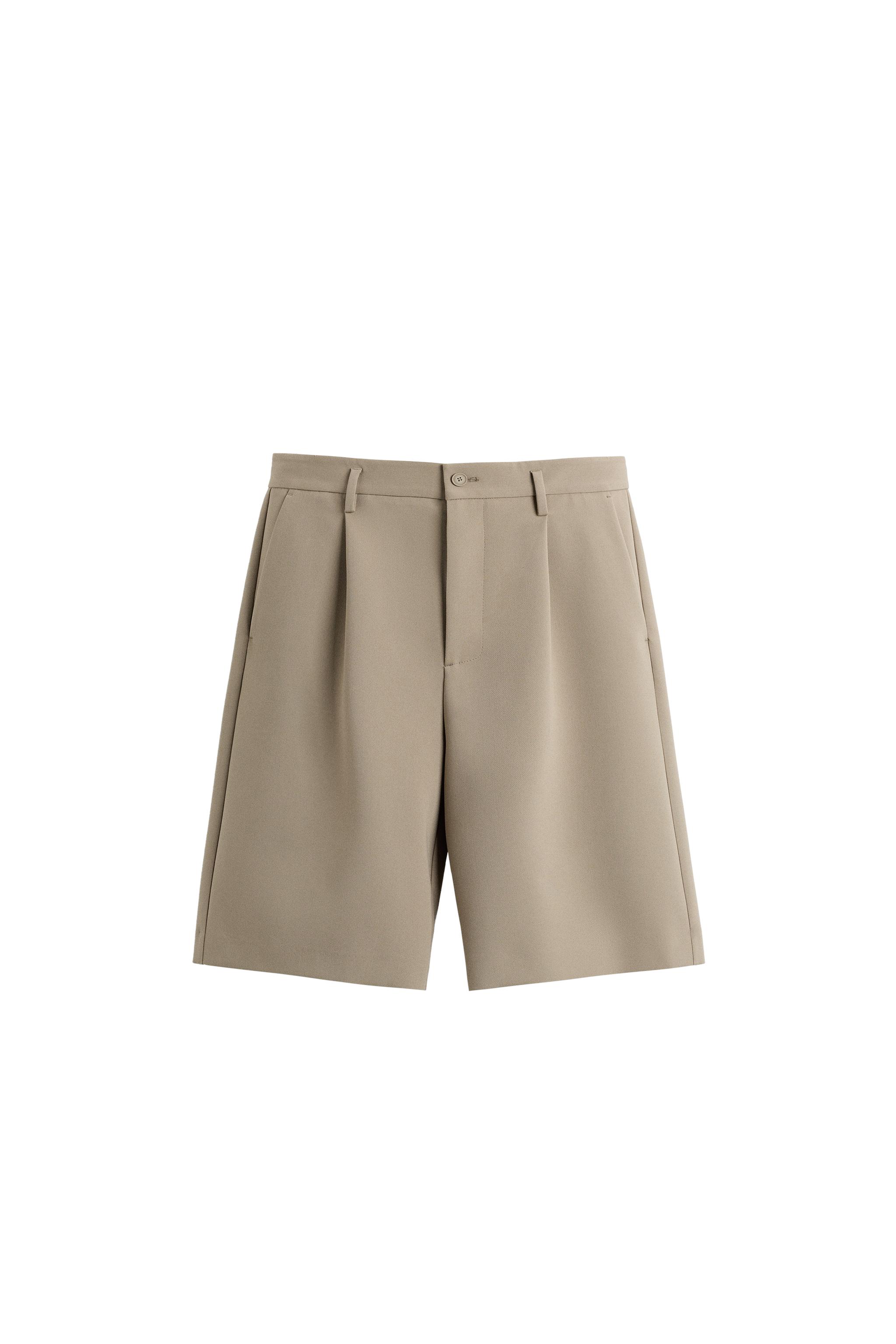 FLOWY PLEATED SHORTS - Oyster-white | ZARA United States