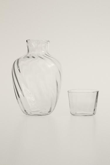 STRIPED BOTTLE AND TUMBLER SET (SET OF 2) - Transparent by Zara - Image 1