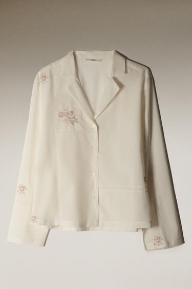 CHEMISE BRODERIES - Blanc cassé de Zara - Image 5