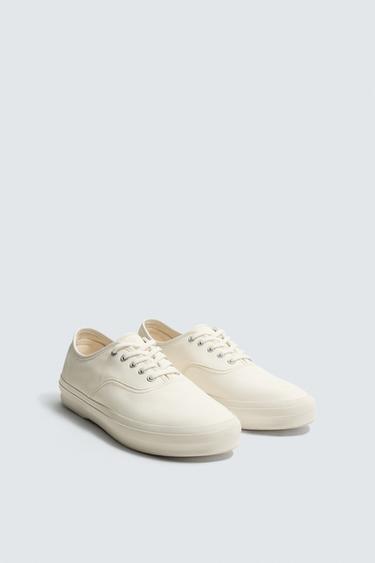 КОЖАНЫЕ ТАПОЧКИ — Белый от Zara