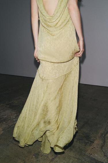 ROBE LONGUE JACQUARD ZW COLLECTION - Vert clair de Zara - Image 3